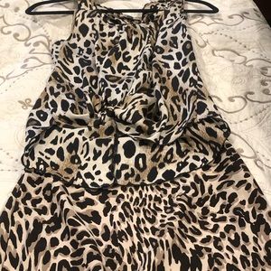 Sexy Leopard Blouse and Skirt